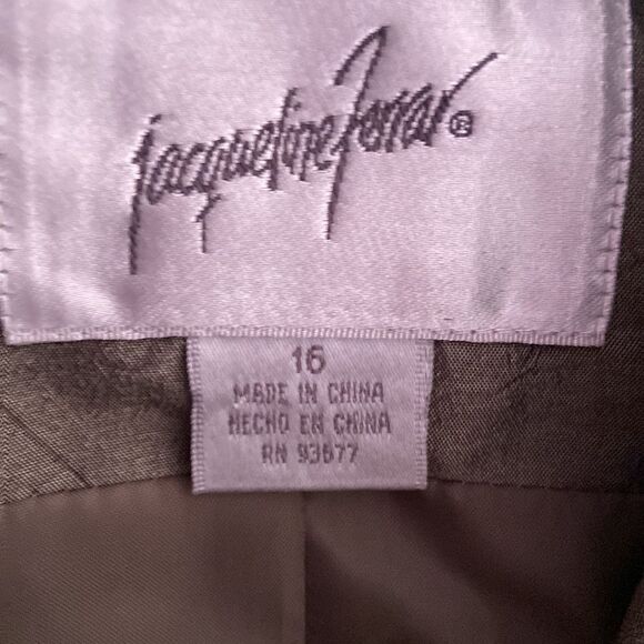 Jacqueline Ferrar Button Down Jacket Size 16 Gray Green Shiny Long Sleeve - Picture 6 of 7